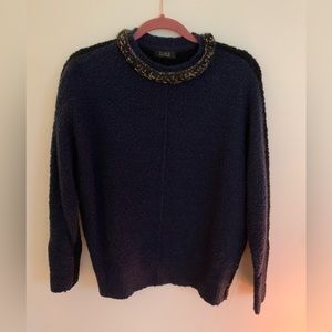 Navy/Blue color block two tone sweater - Size M